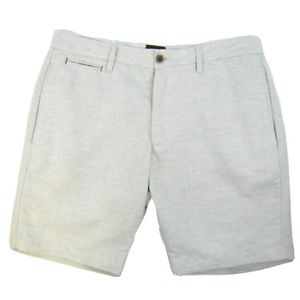 UNTUCKit Paumanok Light Gray Linen Cotton Shorts Mens Waist 32 Reg Fit in Grey
